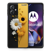 Thumbnail for Θήκη Motorola Moto G54 Yellow Daisies από τη Smartfits με σχέδιο στο πίσω μέρος και μαύρο περίβλημα | Motorola Moto G54 Yellow Daisies case with colorful back and black bezels
