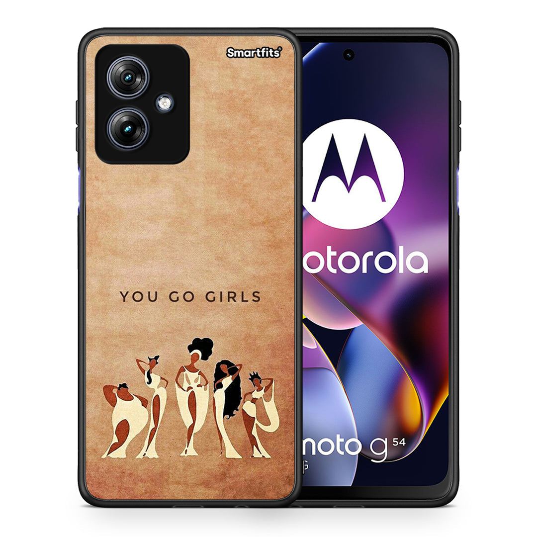 Θήκη Motorola Moto G54 You Go Girl από τη Smartfits με σχέδιο στο πίσω μέρος και μαύρο περίβλημα | Motorola Moto G54 You Go Girl case with colorful back and black bezels