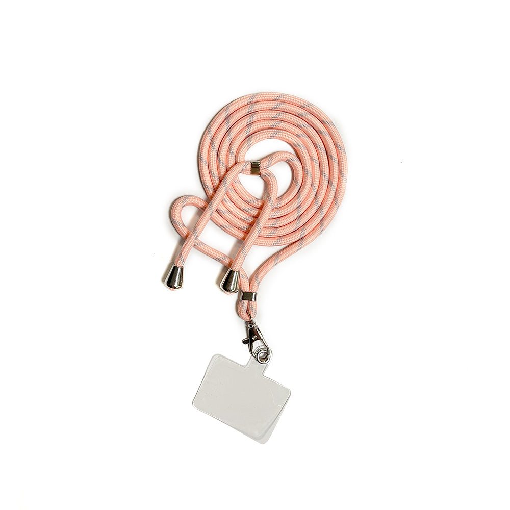 Neck strap for mobile - pink gray