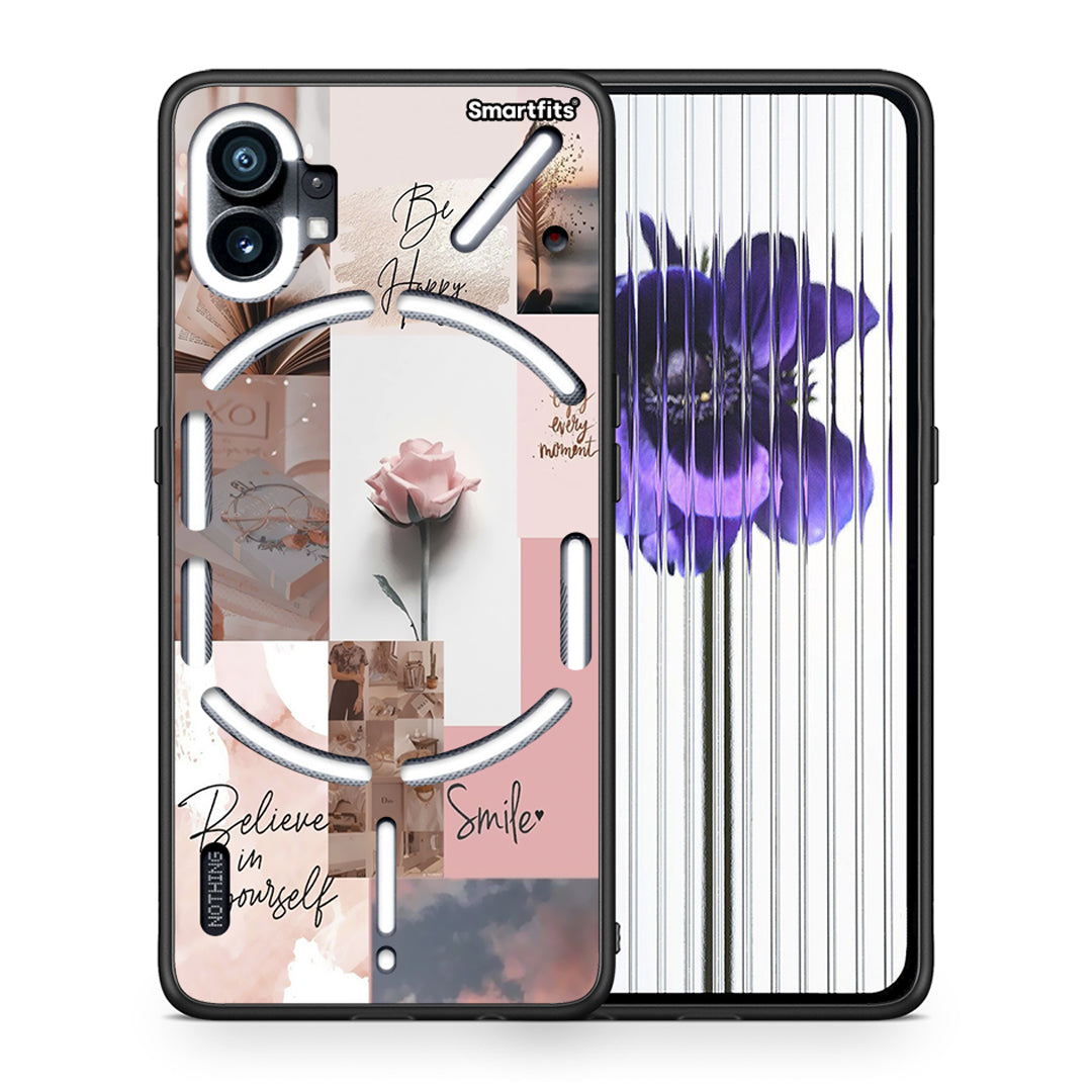 Θήκη Nothing Phone 1 Aesthetic Collage από τη Smartfits με σχέδιο στο πίσω μέρος και μαύρο περίβλημα | Nothing Phone 1 Aesthetic Collage case with colorful back and black bezels