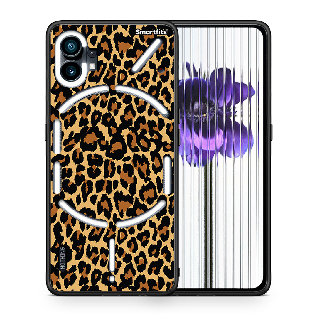 Θήκη Nothing Phone 1 Leopard Animal από τη Smartfits με σχέδιο στο πίσω μέρος και μαύρο περίβλημα | Nothing Phone 1 Leopard Animal case with colorful back and black bezels