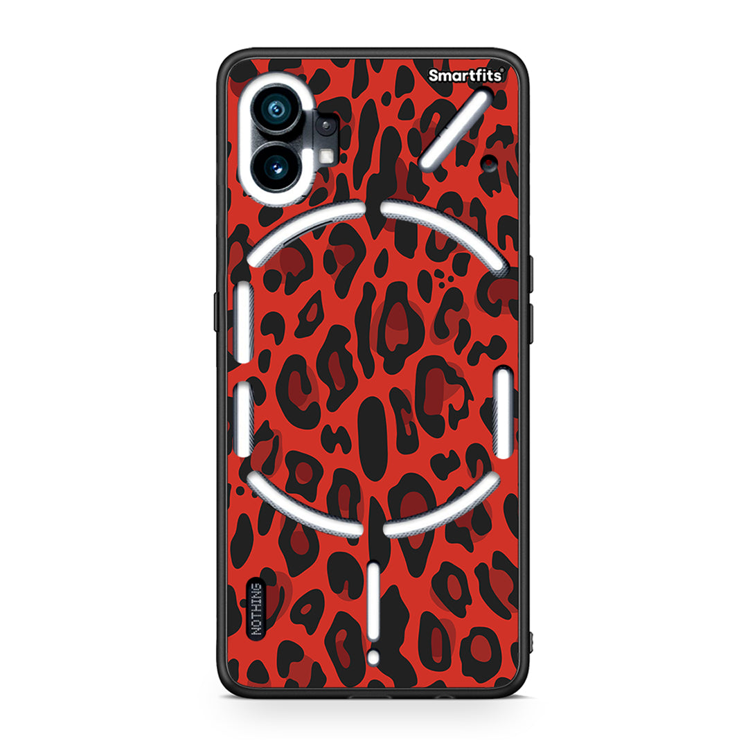 4 - Nothing Phone 1 Red Leopard Animal case, cover, bumper
