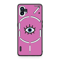 Thumbnail for Nothing Phone 1 Blue Eye Pink θήκη από τη Smartfits με σχέδιο στο πίσω μέρος και μαύρο περίβλημα | Smartphone case with colorful back and black bezels by Smartfits