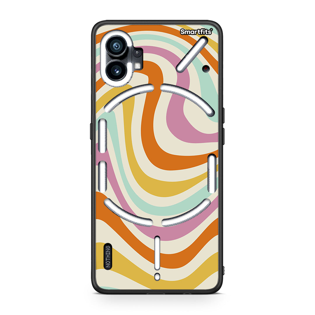 Nothing Phone 1 Colourful Waves θήκη από τη Smartfits με σχέδιο στο πίσω μέρος και μαύρο περίβλημα | Smartphone case with colorful back and black bezels by Smartfits