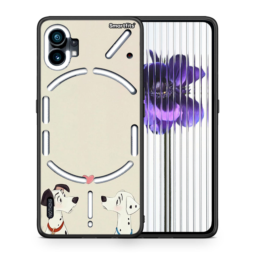 Θήκη Nothing Phone 1 Dalmatians Love από τη Smartfits με σχέδιο στο πίσω μέρος και μαύρο περίβλημα | Nothing Phone 1 Dalmatians Love case with colorful back and black bezels