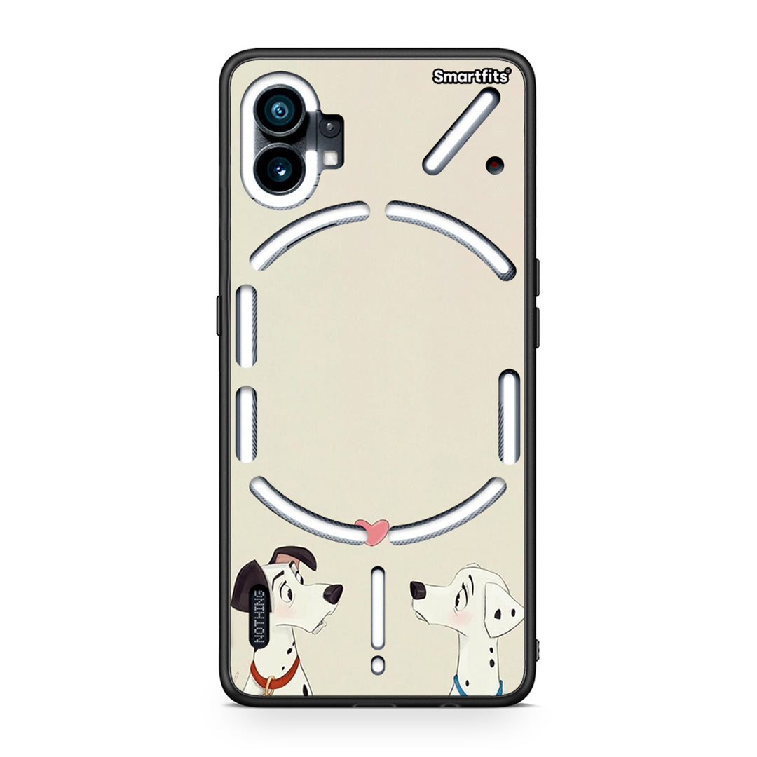 Nothing Phone 1 Dalmatians Love θήκη από τη Smartfits με σχέδιο στο πίσω μέρος και μαύρο περίβλημα | Smartphone case with colorful back and black bezels by Smartfits