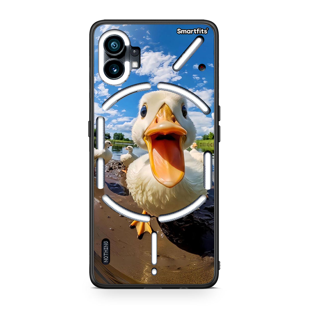 Nothing Phone 1 Duck Face θήκη από τη Smartfits με σχέδιο στο πίσω μέρος και μαύρο περίβλημα | Smartphone case with colorful back and black bezels by Smartfits