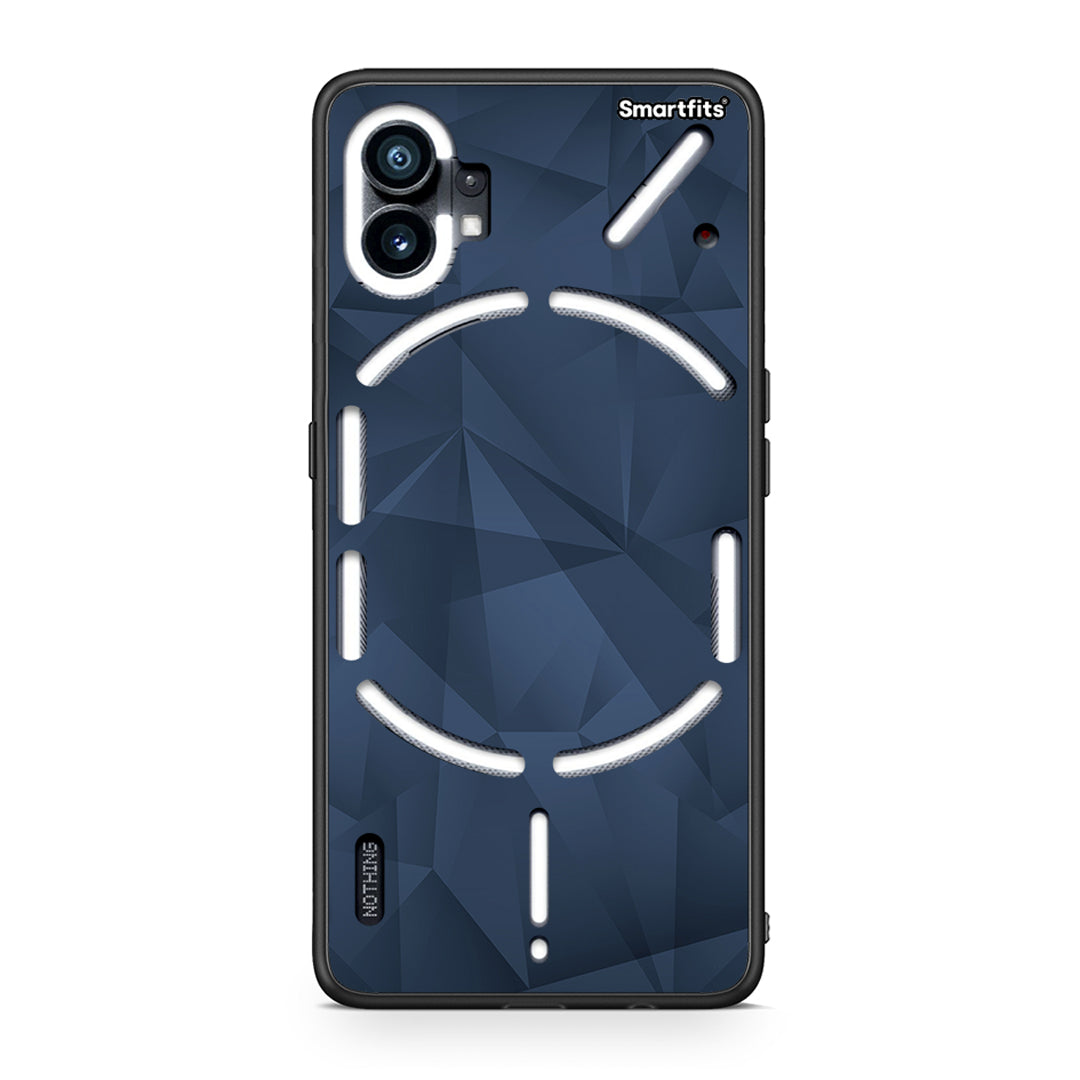 39 - Nothing Phone 1 Blue Abstract Geometric case, cover, bumper