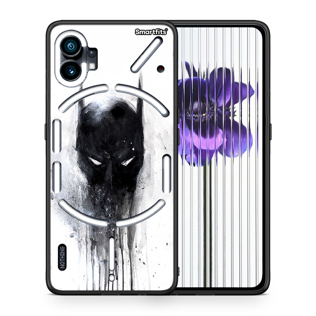 Θήκη Nothing Phone 1 Paint Bat Hero από τη Smartfits με σχέδιο στο πίσω μέρος και μαύρο περίβλημα | Nothing Phone 1 Paint Bat Hero case with colorful back and black bezels
