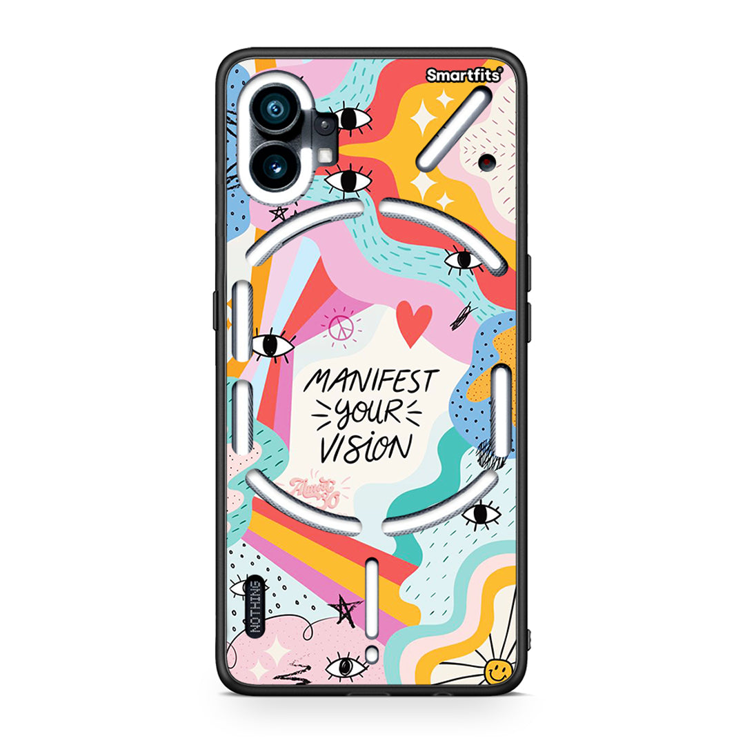 Nothing Phone 1 Manifest Your Vision θήκη από τη Smartfits με σχέδιο στο πίσω μέρος και μαύρο περίβλημα | Smartphone case with colorful back and black bezels by Smartfits