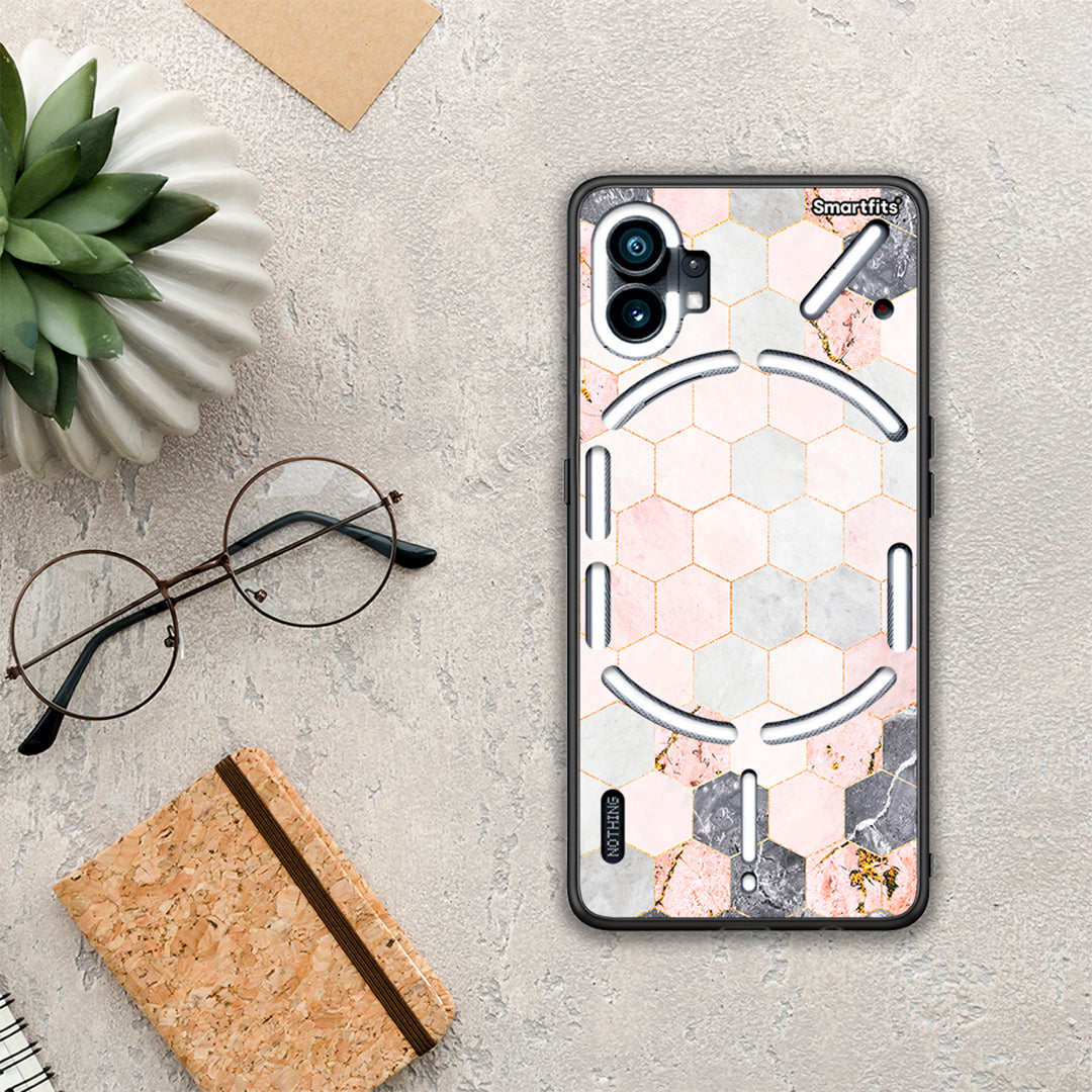 Marble Hexagon Pink - Nothing Phone 1 θήκη
