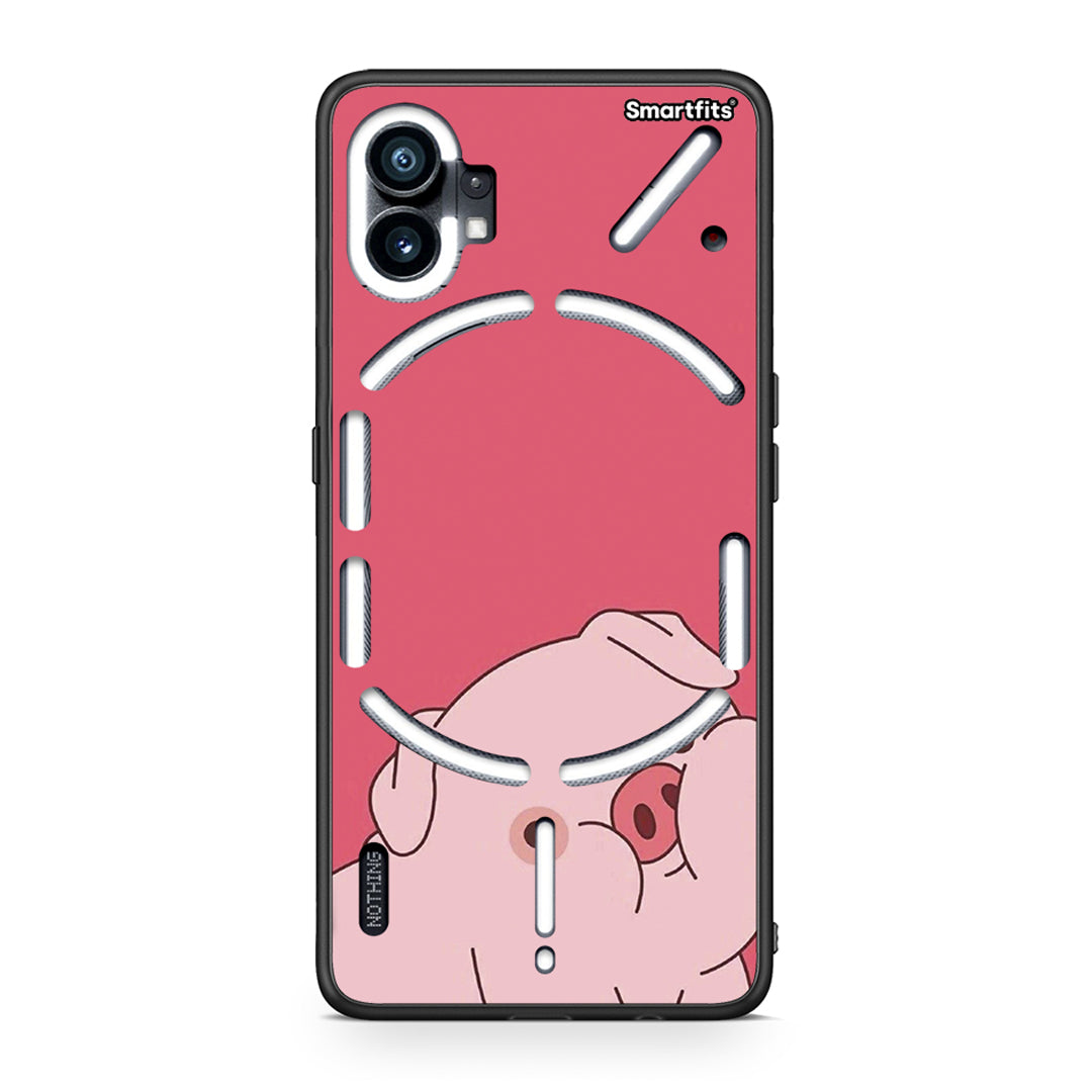 Nothing Phone 1 Pig Love 1 Θήκη Αγίου Βαλεντίνου από τη Smartfits με σχέδιο στο πίσω μέρος και μαύρο περίβλημα | Smartphone case with colorful back and black bezels by Smartfits