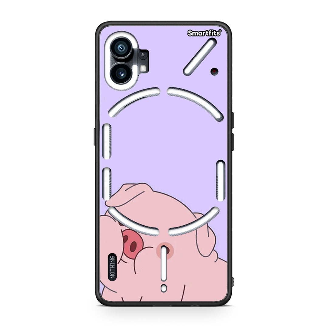 Nothing Phone 1 Pig Love 2 Θήκη Αγίου Βαλεντίνου από τη Smartfits με σχέδιο στο πίσω μέρος και μαύρο περίβλημα | Smartphone case with colorful back and black bezels by Smartfits