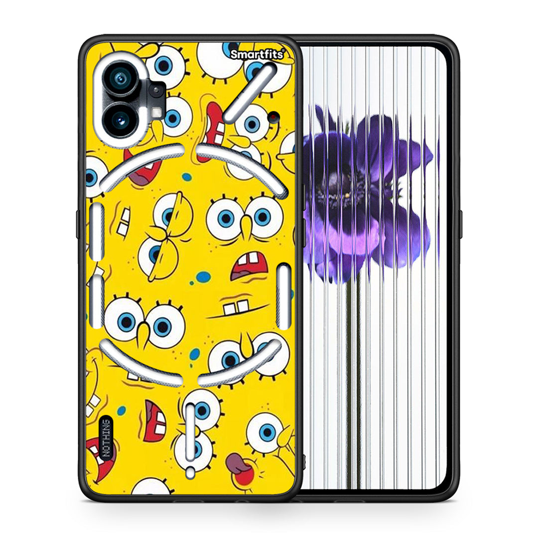 Θήκη Nothing Phone 1 Sponge PopArt από τη Smartfits με σχέδιο στο πίσω μέρος και μαύρο περίβλημα | Nothing Phone 1 Sponge PopArt case with colorful back and black bezels