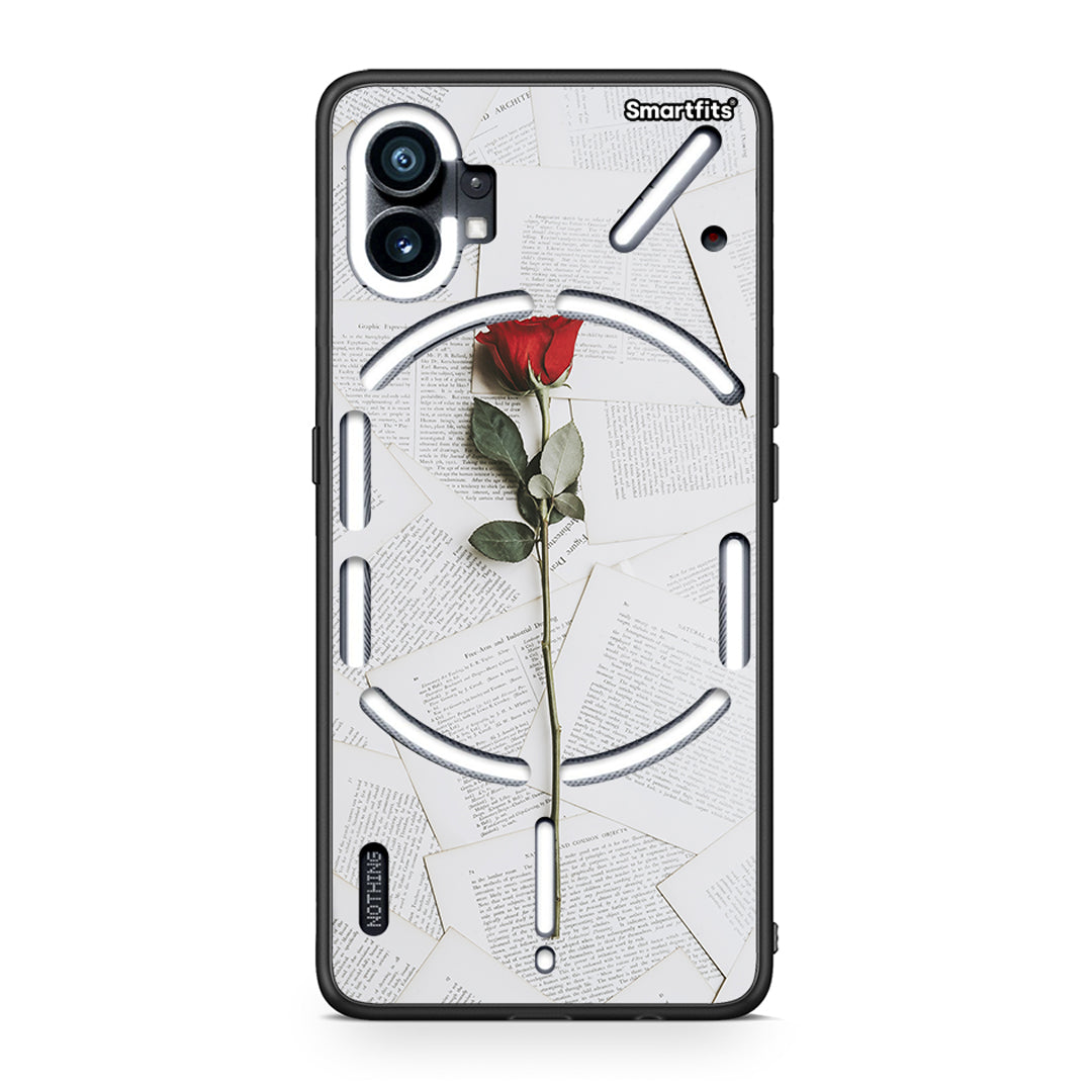 Nothing Phone 1 Red Rose θήκη από τη Smartfits με σχέδιο στο πίσω μέρος και μαύρο περίβλημα | Smartphone case with colorful back and black bezels by Smartfits