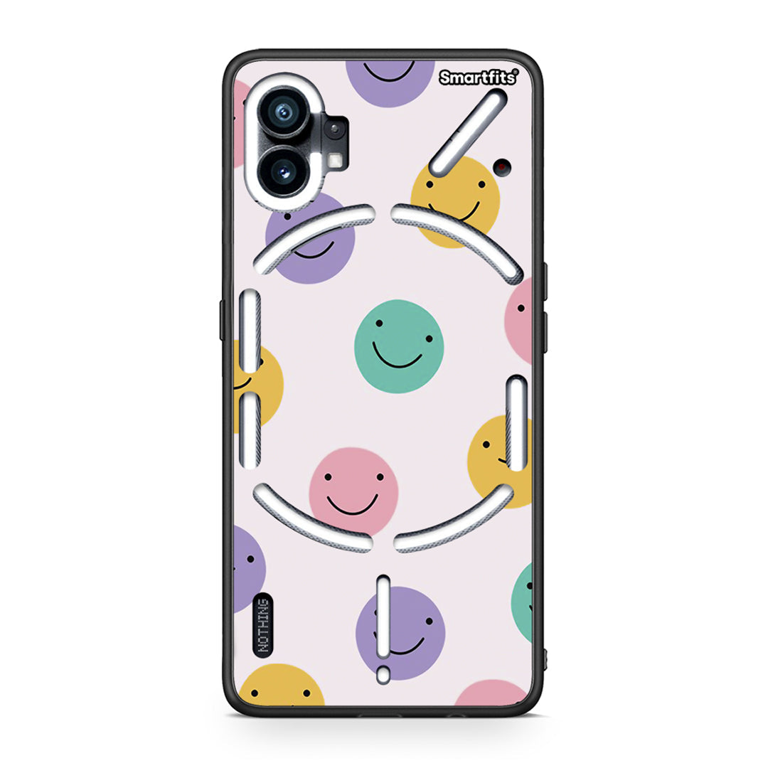 Nothing Phone 1 Smiley Faces θήκη από τη Smartfits με σχέδιο στο πίσω μέρος και μαύρο περίβλημα | Smartphone case with colorful back and black bezels by Smartfits