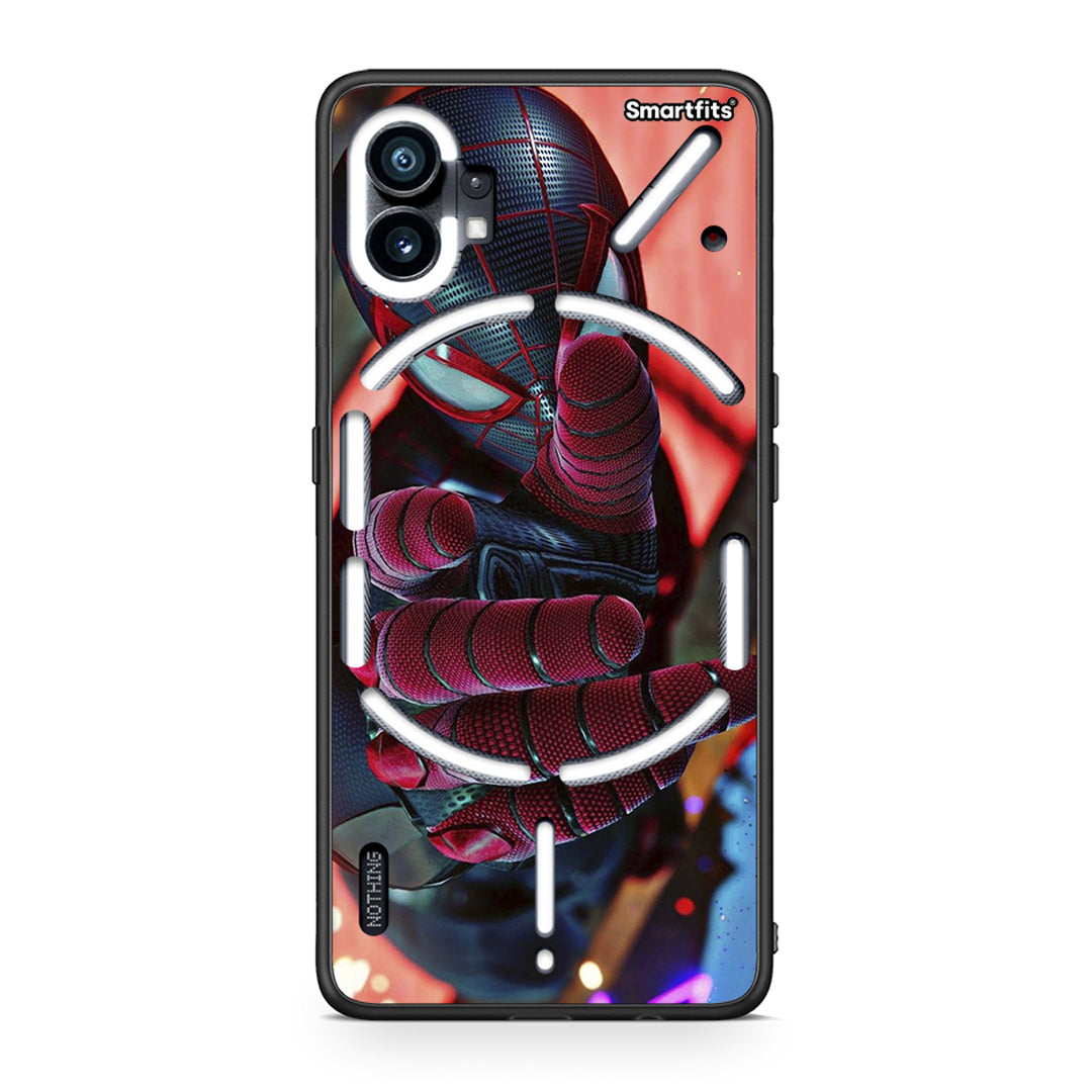 Nothing Phone 1 Spider Hand Θήκη από τη Smartfits με σχέδιο στο πίσω μέρος και μαύρο περίβλημα | Smartphone case with colorful back and black bezels by Smartfits