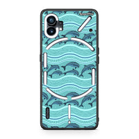 Thumbnail for Nothing Phone 1 Swimming Dolphins θήκη από τη Smartfits με σχέδιο στο πίσω μέρος και μαύρο περίβλημα | Smartphone case with colorful back and black bezels by Smartfits