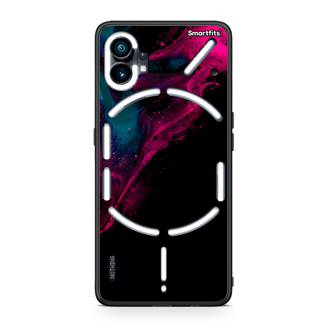 4 - Nothing Phone 1 Pink Black Watercolor case, cover, bumper