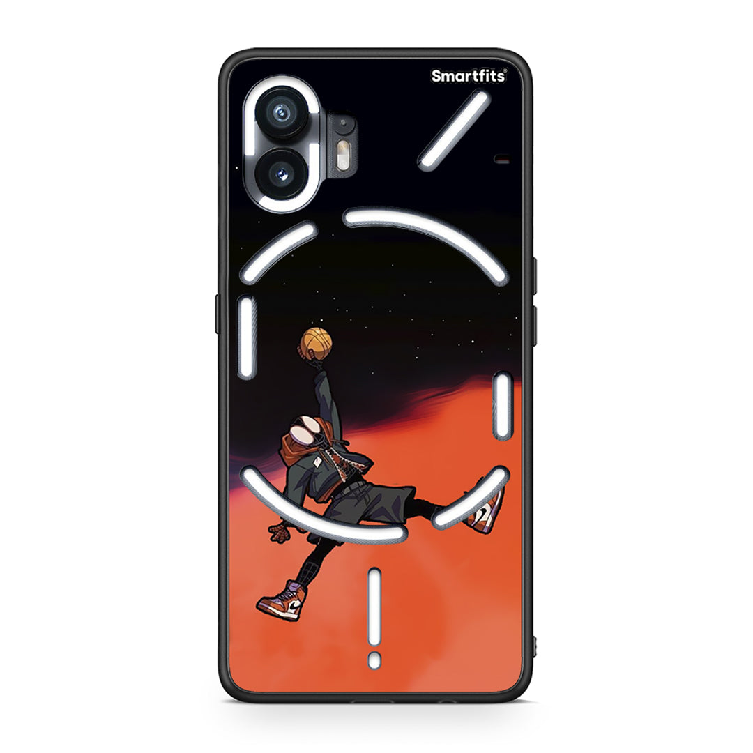 Nothing Phone 2 Basketball Hero θήκη από τη Smartfits με σχέδιο στο πίσω μέρος και μαύρο περίβλημα | Smartphone case with colorful back and black bezels by Smartfits