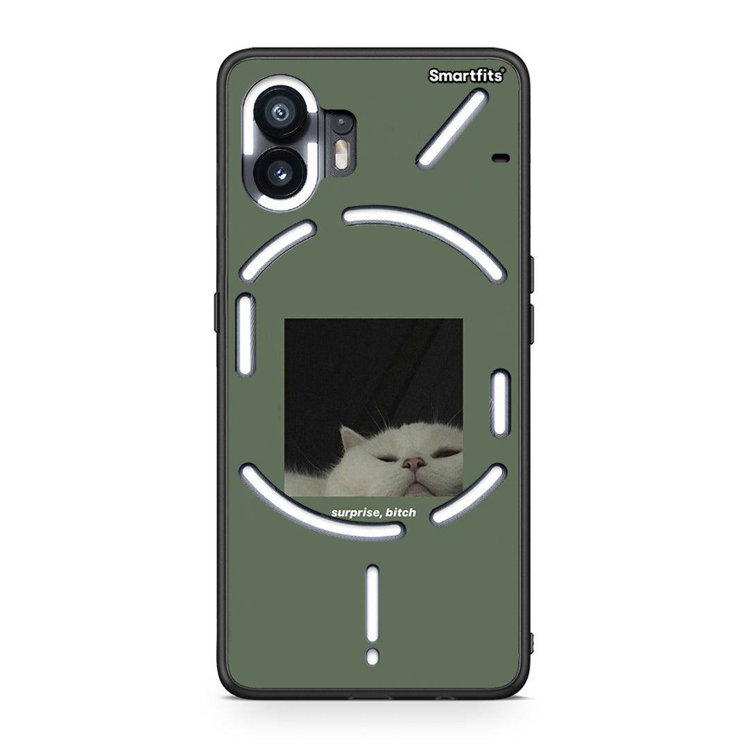 Nothing Phone 2 Bitch Surprise θήκη από τη Smartfits με σχέδιο στο πίσω μέρος και μαύρο περίβλημα | Smartphone case with colorful back and black bezels by Smartfits