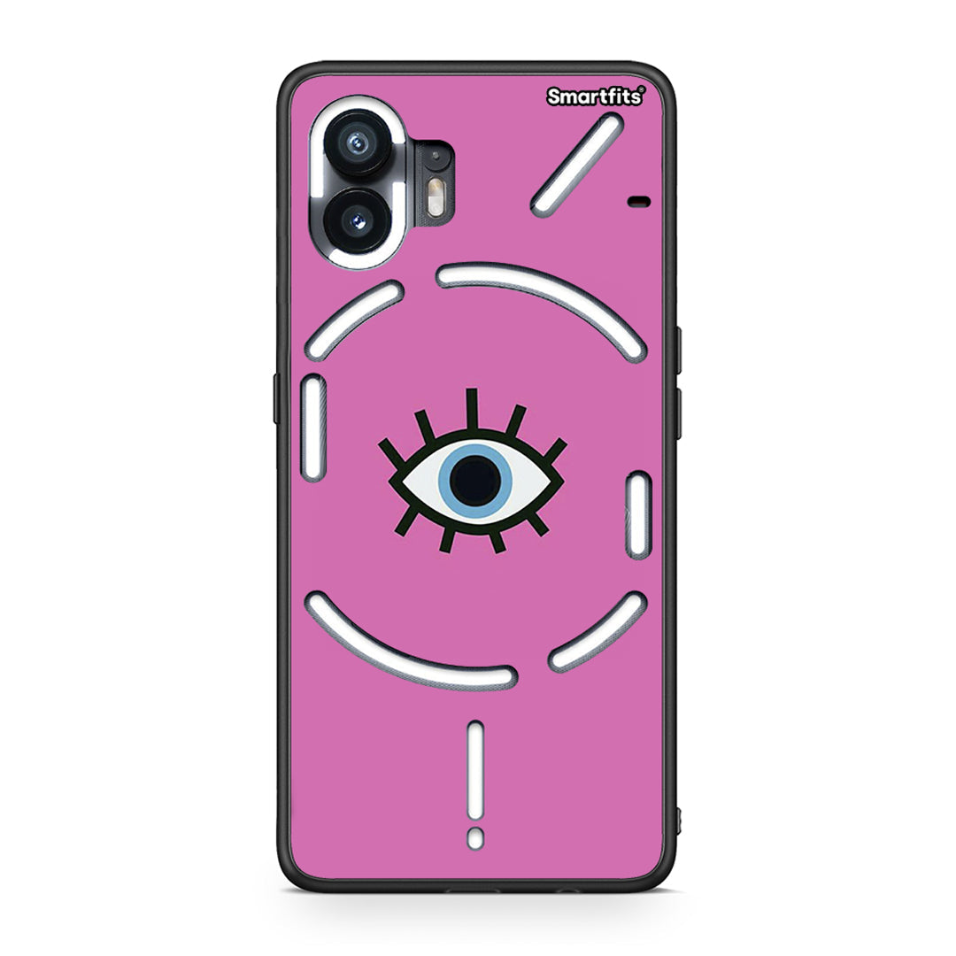 Nothing Phone 2 Blue Eye Pink θήκη από τη Smartfits με σχέδιο στο πίσω μέρος και μαύρο περίβλημα | Smartphone case with colorful back and black bezels by Smartfits
