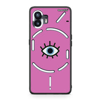 Thumbnail for Nothing Phone 2 Blue Eye Pink θήκη από τη Smartfits με σχέδιο στο πίσω μέρος και μαύρο περίβλημα | Smartphone case with colorful back and black bezels by Smartfits