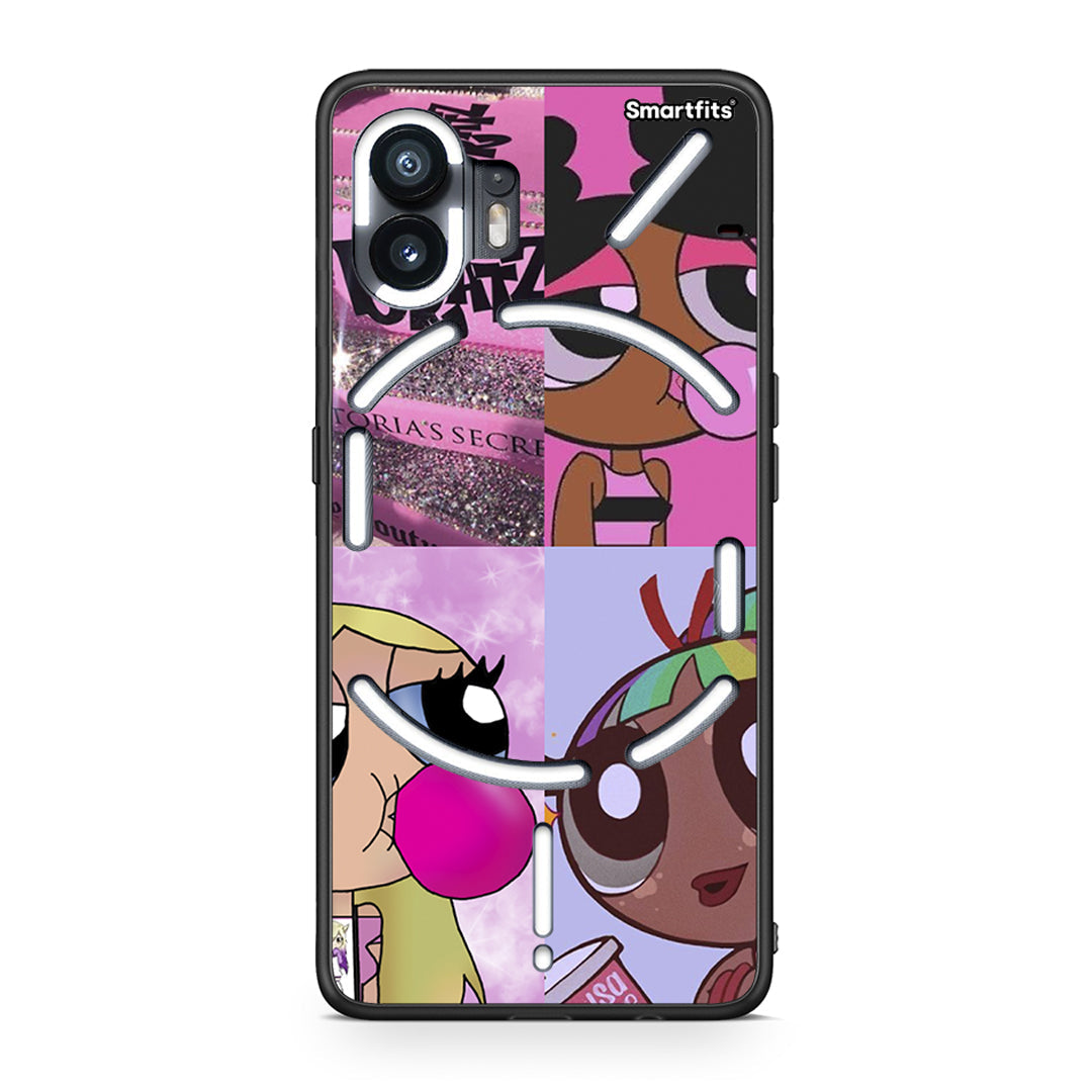 Nothing Phone 2 Bubble Girls Θήκη Αγίου Βαλεντίνου από τη Smartfits με σχέδιο στο πίσω μέρος και μαύρο περίβλημα | Smartphone case with colorful back and black bezels by Smartfits