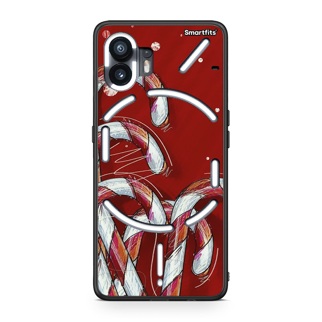 Nothing Phone 2 Candy Cane θήκη από τη Smartfits με σχέδιο στο πίσω μέρος και μαύρο περίβλημα | Smartphone case with colorful back and black bezels by Smartfits