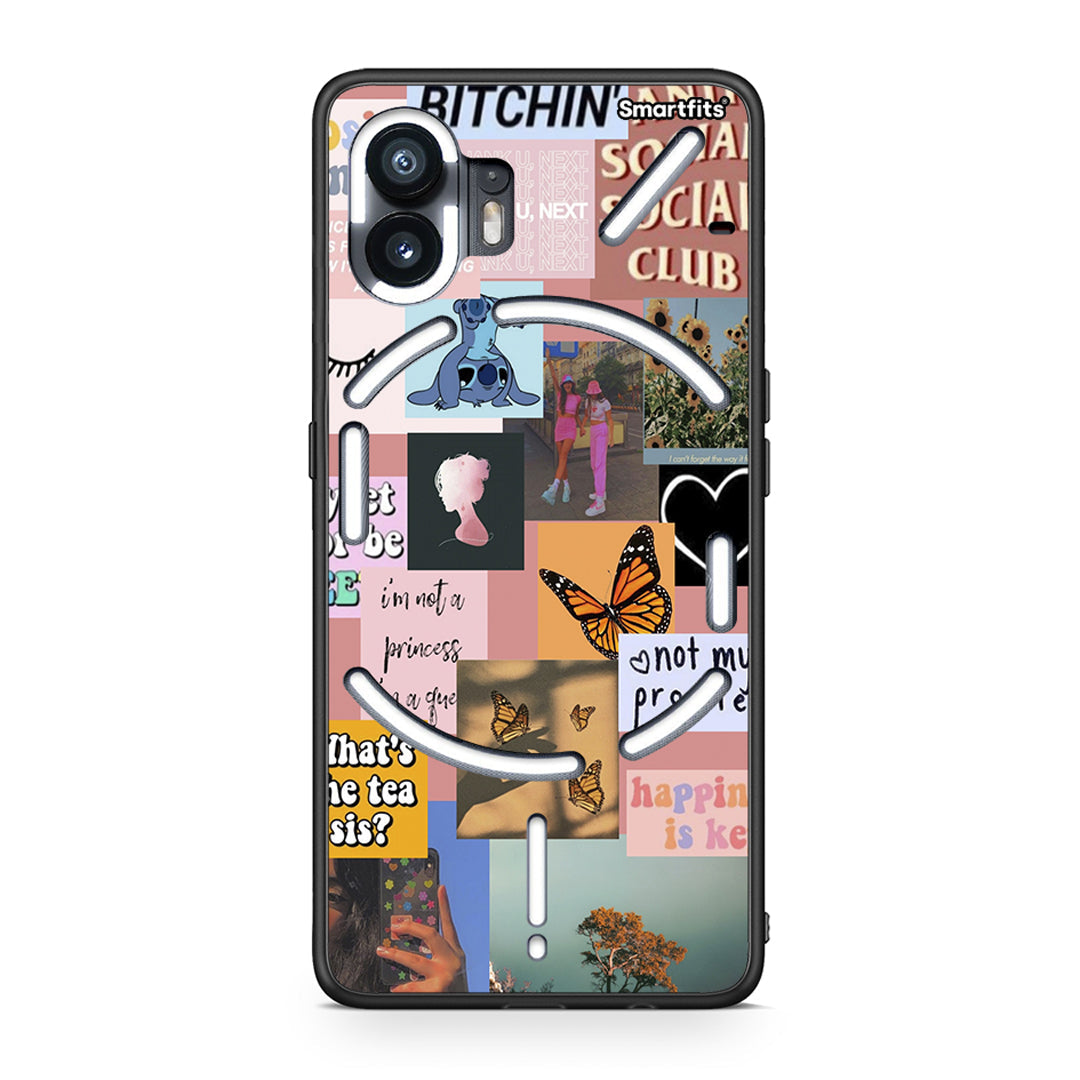 Nothing Phone 2 Collage Bitchin Θήκη Αγίου Βαλεντίνου από τη Smartfits με σχέδιο στο πίσω μέρος και μαύρο περίβλημα | Smartphone case with colorful back and black bezels by Smartfits