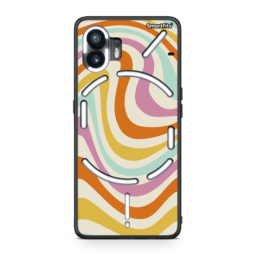 Nothing Phone 2 Colourful Waves θήκη από τη Smartfits με σχέδιο στο πίσω μέρος και μαύρο περίβλημα | Smartphone case with colorful back and black bezels by Smartfits