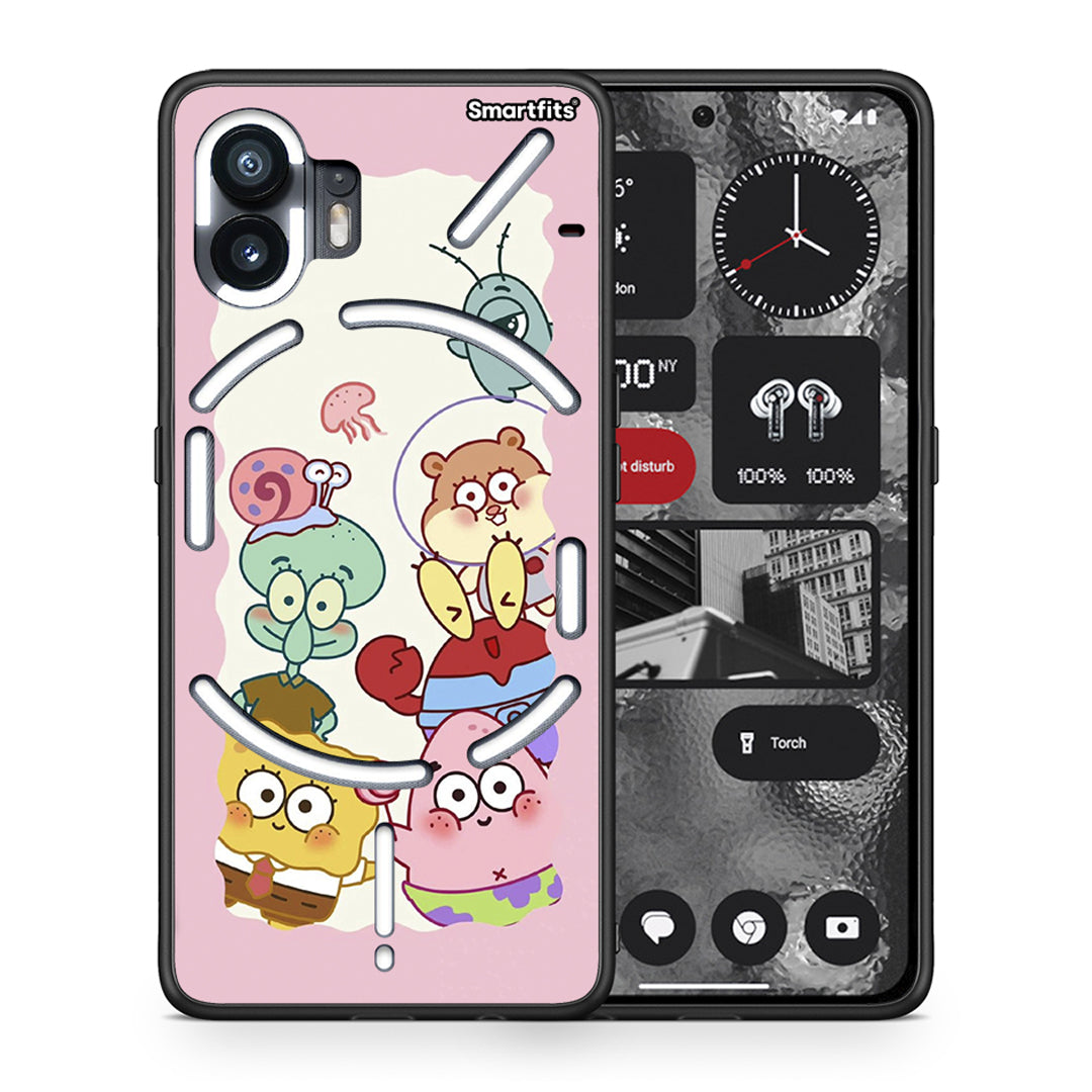 Θήκη Nothing Phone 2 Cute Companion από τη Smartfits με σχέδιο στο πίσω μέρος και μαύρο περίβλημα | Nothing Phone 2 Cute Companion case with colorful back and black bezels