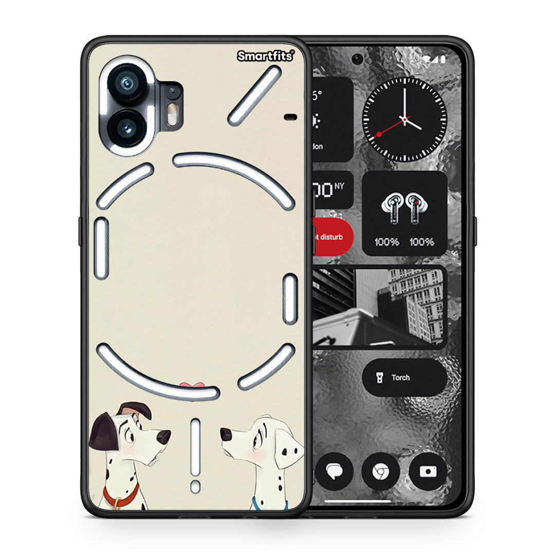 Θήκη Nothing Phone 2 Dalmatians Love από τη Smartfits με σχέδιο στο πίσω μέρος και μαύρο περίβλημα | Nothing Phone 2 Dalmatians Love case with colorful back and black bezels