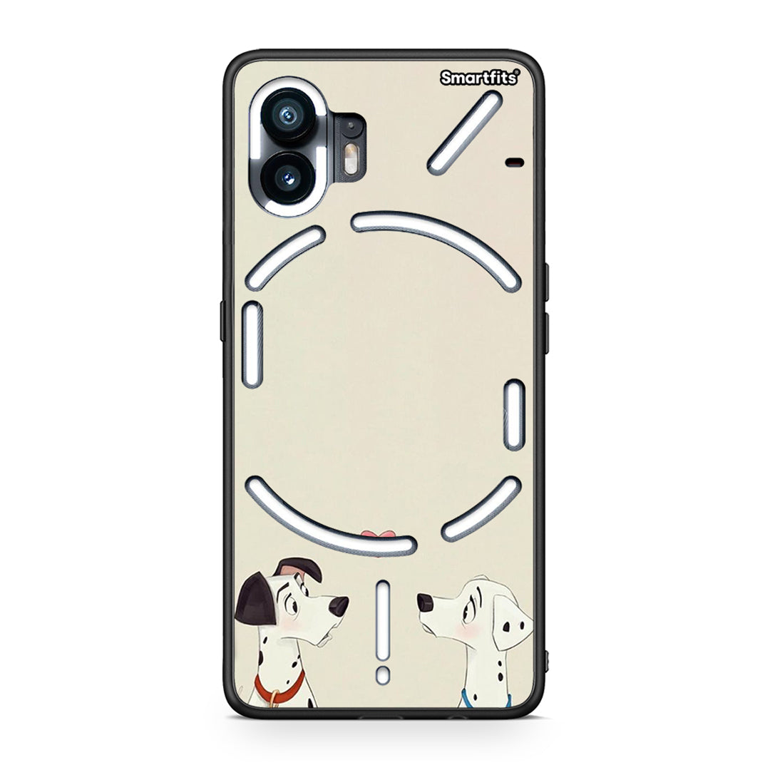 Nothing Phone 2 Dalmatians Love θήκη από τη Smartfits με σχέδιο στο πίσω μέρος και μαύρο περίβλημα | Smartphone case with colorful back and black bezels by Smartfits