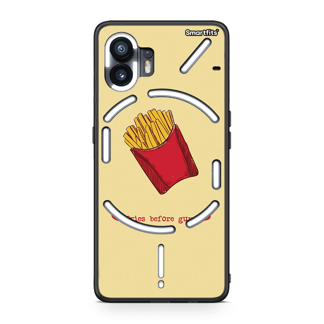 Nothing Phone 2 Fries Before Guys Θήκη Αγίου Βαλεντίνου από τη Smartfits με σχέδιο στο πίσω μέρος και μαύρο περίβλημα | Smartphone case with colorful back and black bezels by Smartfits