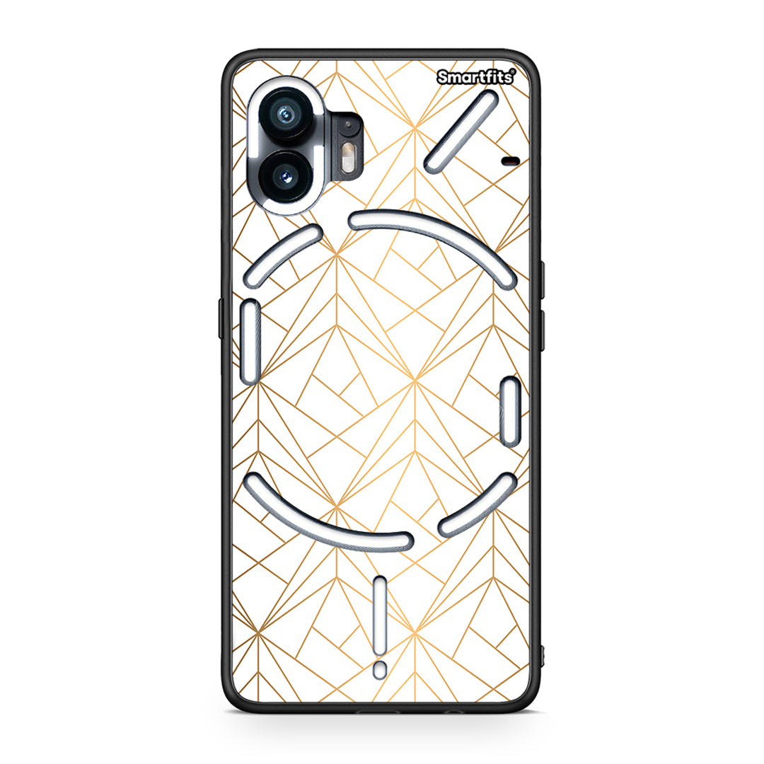 111 - Nothing Phone 2 Luxury White Geometric case, cover, bumper