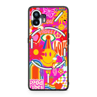 Thumbnail for Nothing Phone 2 Hippie Love θήκη από τη Smartfits με σχέδιο στο πίσω μέρος και μαύρο περίβλημα | Smartphone case with colorful back and black bezels by Smartfits