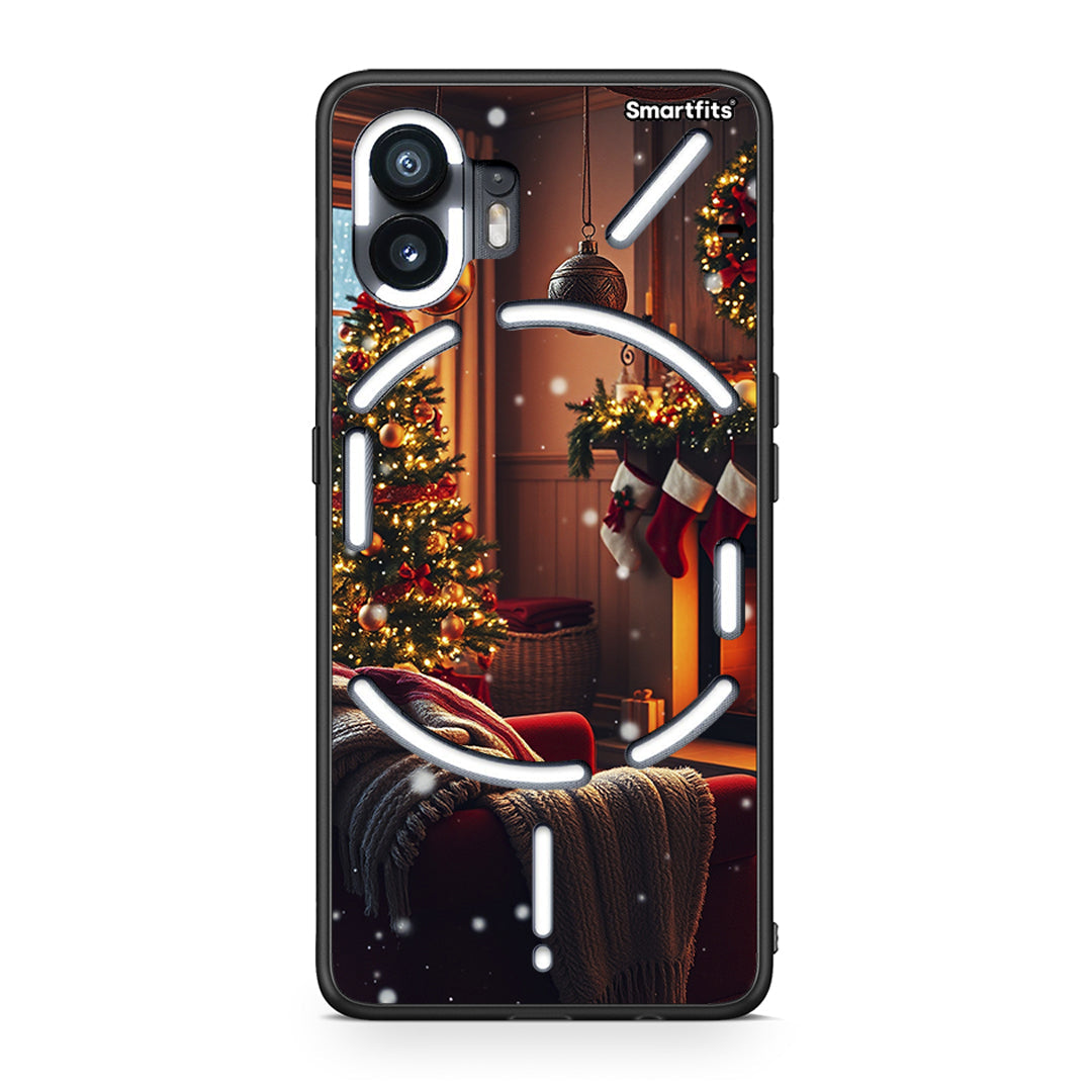 Nothing Phone 2 Home For Christmas θήκη από τη Smartfits με σχέδιο στο πίσω μέρος και μαύρο περίβλημα | Smartphone case with colorful back and black bezels by Smartfits