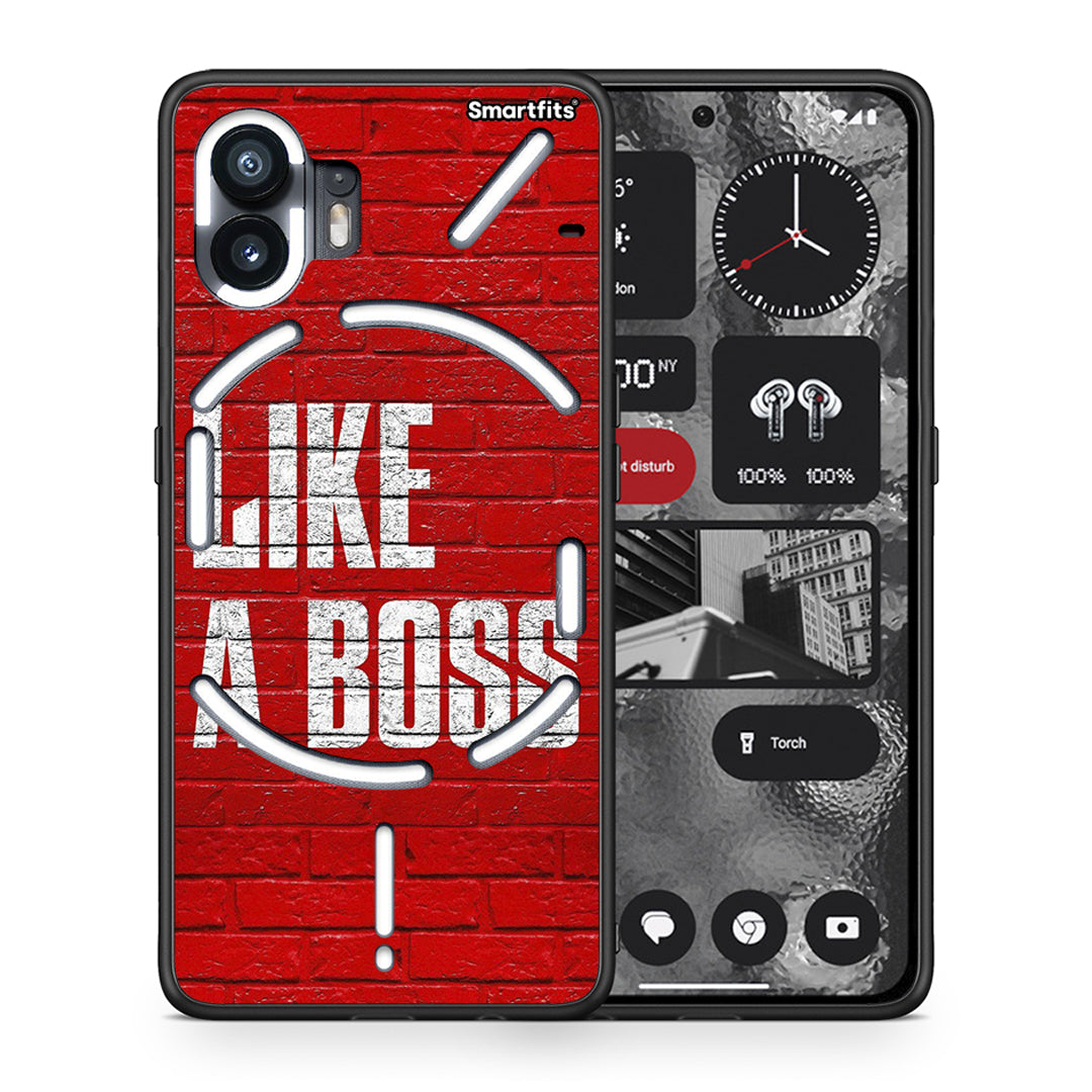 Θήκη Nothing Phone 2 Like A Boss από τη Smartfits με σχέδιο στο πίσω μέρος και μαύρο περίβλημα | Nothing Phone 2 Like A Boss case with colorful back and black bezels