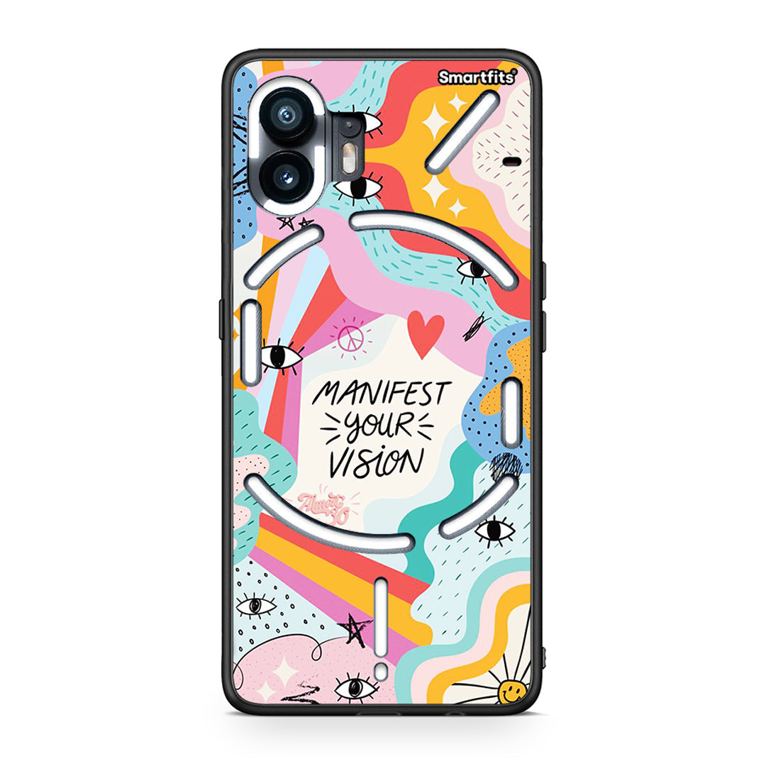 Nothing Phone 2 Manifest Your Vision θήκη από τη Smartfits με σχέδιο στο πίσω μέρος και μαύρο περίβλημα | Smartphone case with colorful back and black bezels by Smartfits