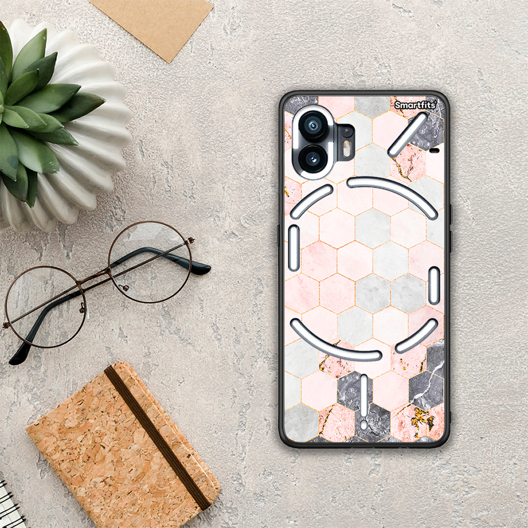 Marble Hexagon Pink - Nothing Phone 2 θήκη