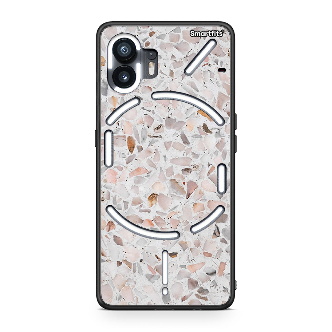 Nothing Phone 2 Marble Terrazzo θήκη από τη Smartfits με σχέδιο στο πίσω μέρος και μαύρο περίβλημα | Smartphone case with colorful back and black bezels by Smartfits
