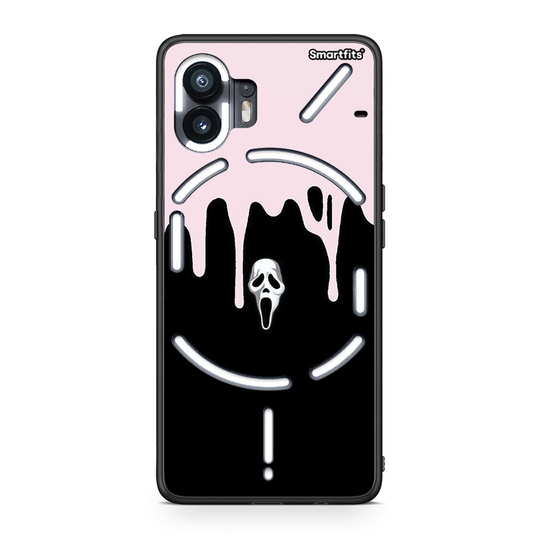 Nothing Phone 2 Melting Halloween Mask Θήκη από τη Smartfits με σχέδιο στο πίσω μέρος και μαύρο περίβλημα | Smartphone case with colorful back and black bezels by Smartfits