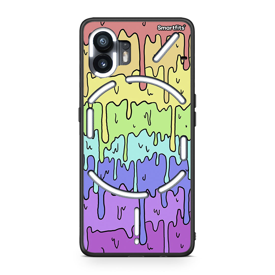 Nothing Phone 2 Melting Rainbow θήκη από τη Smartfits με σχέδιο στο πίσω μέρος και μαύρο περίβλημα | Smartphone case with colorful back and black bezels by Smartfits