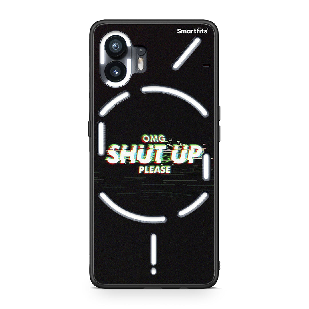 Nothing Phone 2 OMG ShutUp θήκη από τη Smartfits με σχέδιο στο πίσω μέρος και μαύρο περίβλημα | Smartphone case with colorful back and black bezels by Smartfits