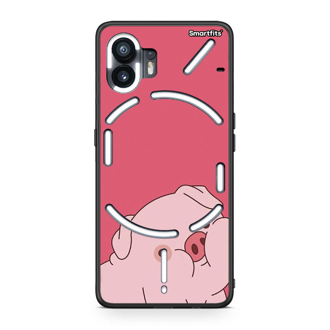 Nothing Phone 2 Pig Love 1 Θήκη Αγίου Βαλεντίνου από τη Smartfits με σχέδιο στο πίσω μέρος και μαύρο περίβλημα | Smartphone case with colorful back and black bezels by Smartfits