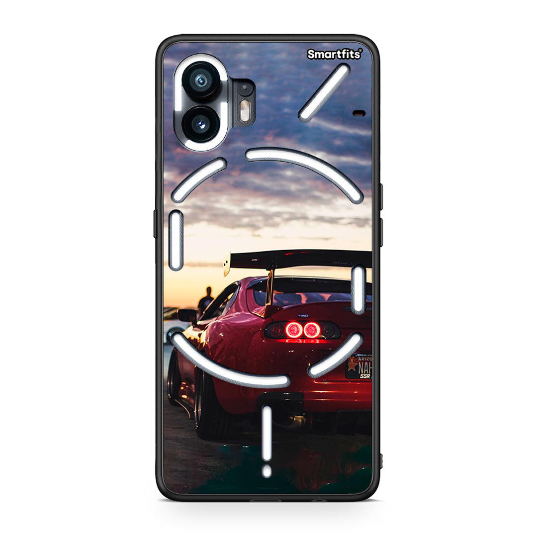 Nothing Phone 2 Racing Supra θήκη από τη Smartfits με σχέδιο στο πίσω μέρος και μαύρο περίβλημα | Smartphone case with colorful back and black bezels by Smartfits