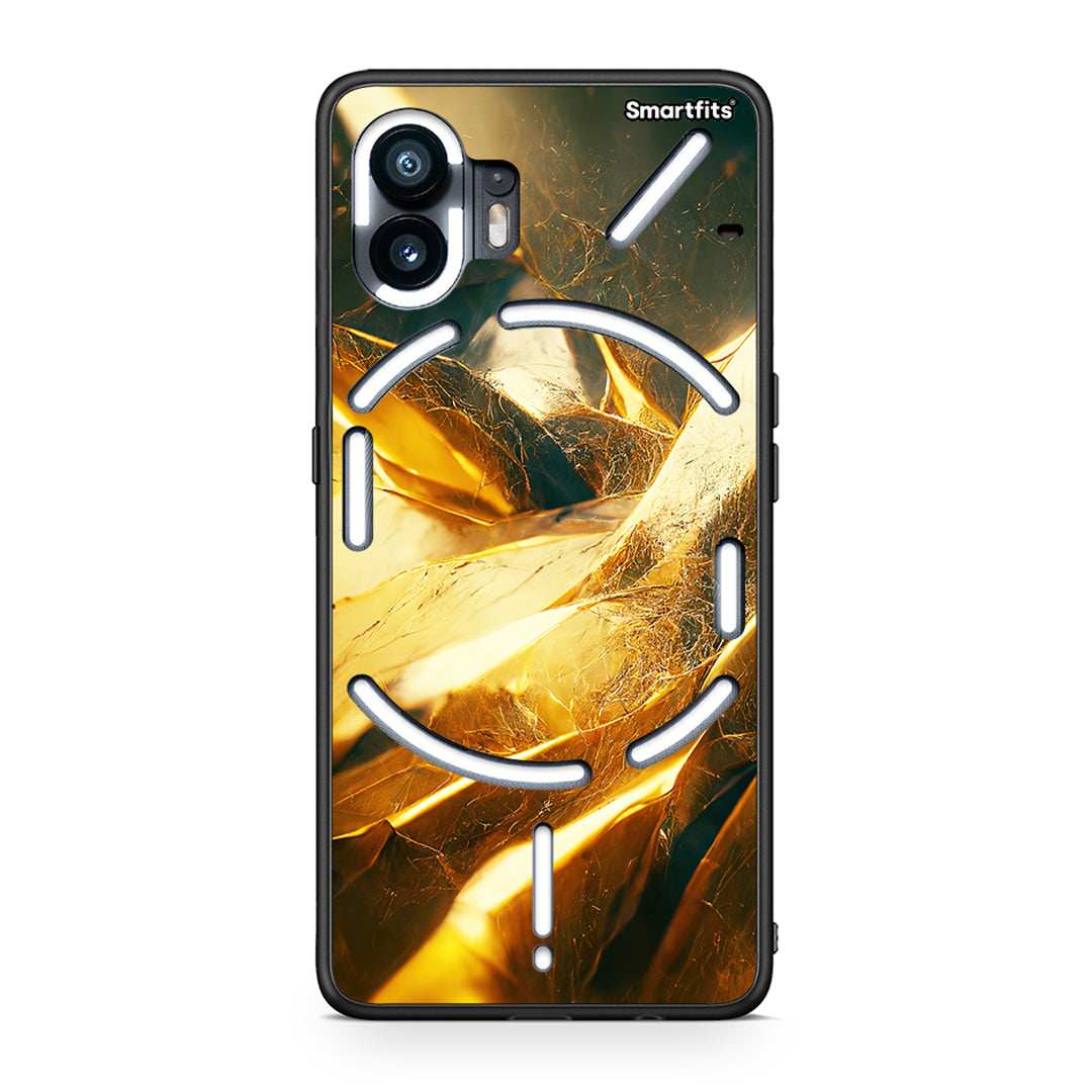 Nothing Phone 2 Real Gold θήκη από τη Smartfits με σχέδιο στο πίσω μέρος και μαύρο περίβλημα | Smartphone case with colorful back and black bezels by Smartfits