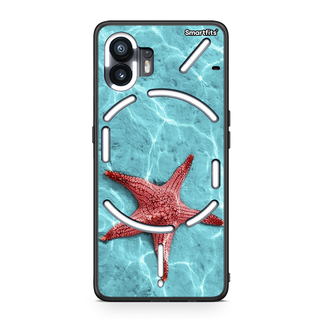 Nothing Phone 2 Red Starfish Θήκη από τη Smartfits με σχέδιο στο πίσω μέρος και μαύρο περίβλημα | Smartphone case with colorful back and black bezels by Smartfits