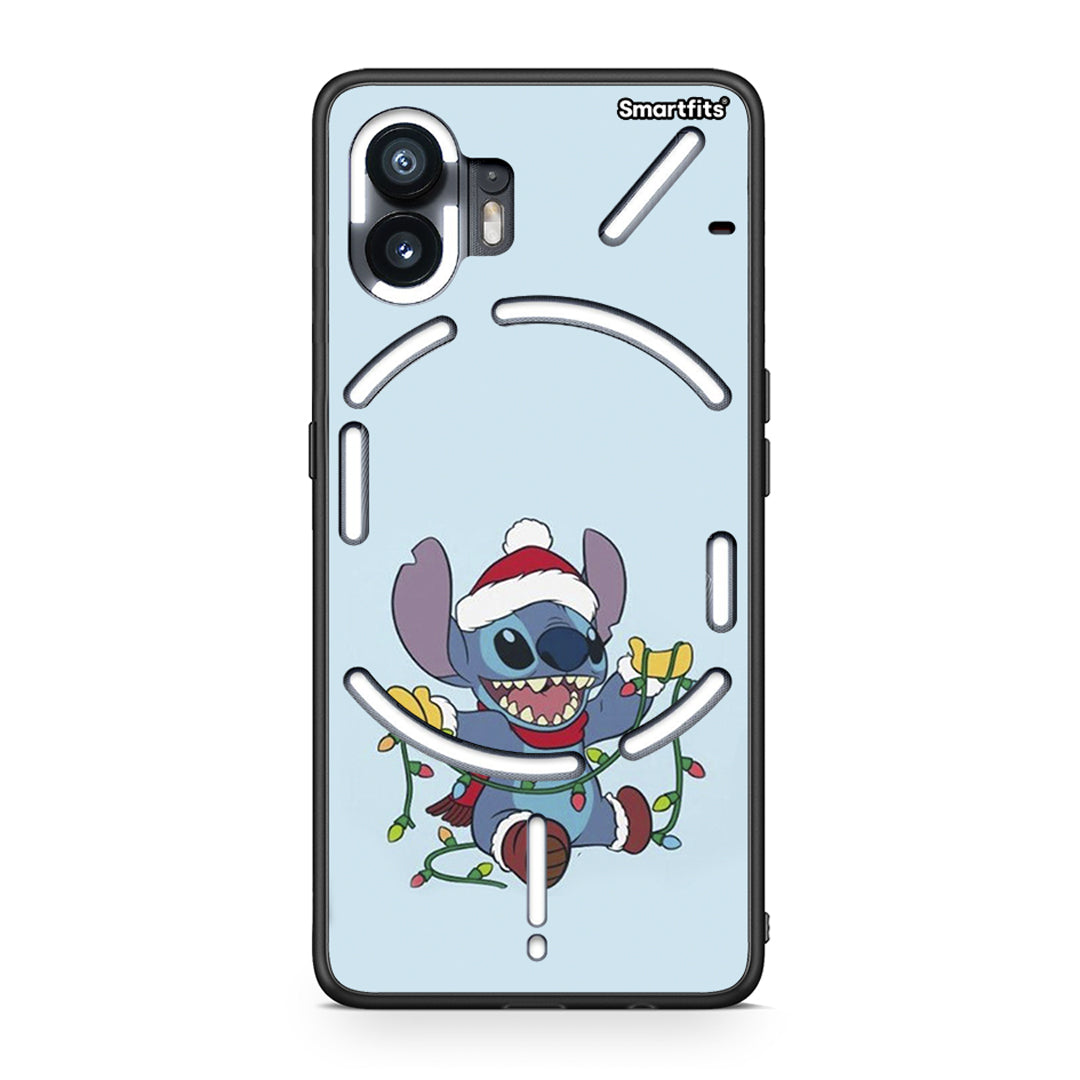 Nothing Phone 2 Santa Stich θήκη από τη Smartfits με σχέδιο στο πίσω μέρος και μαύρο περίβλημα | Smartphone case with colorful back and black bezels by Smartfits